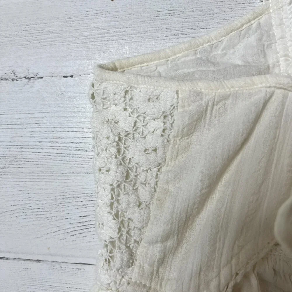 O'Neill Dress Womens Size Medium Ivory Shelby Gauzy Embroidered Babydoll Summer - Picture 12 of 16